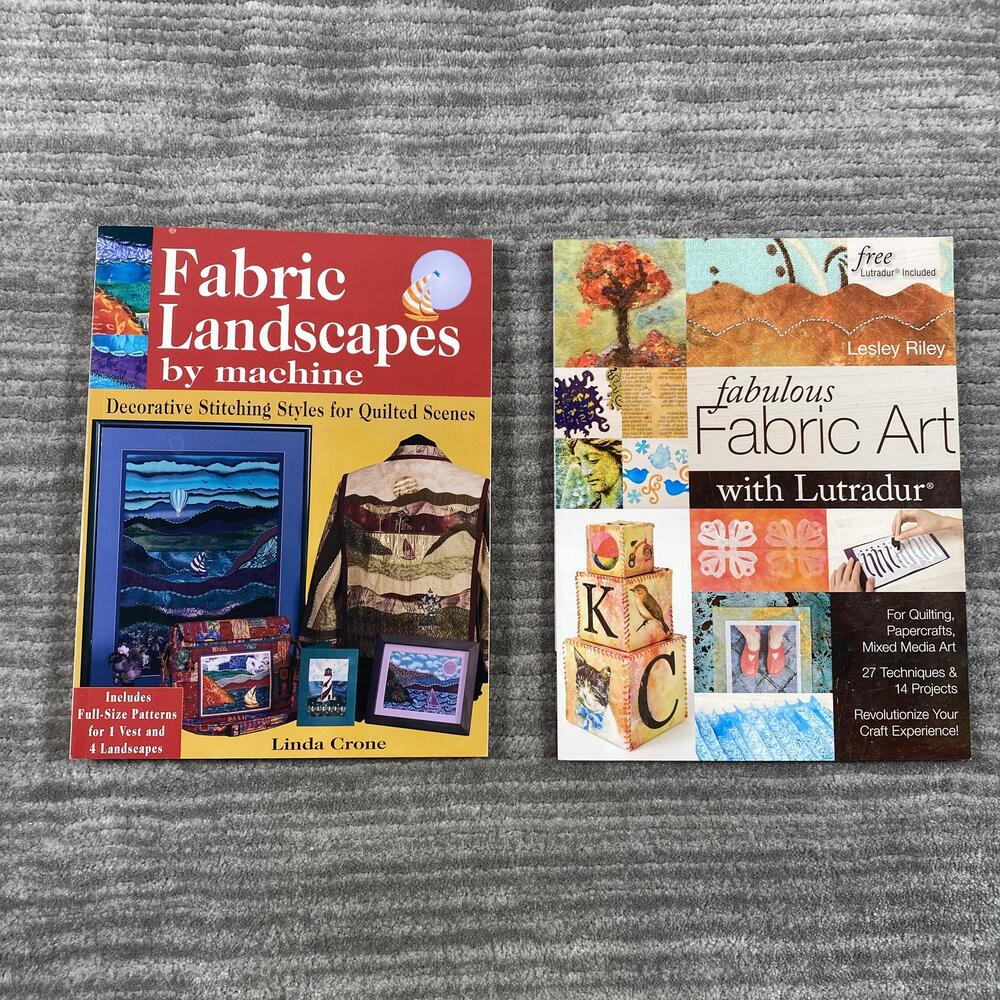 Fabric Landscapes & Fabulous Fabric Art Lutradur Lot 2 Quilting PB Books